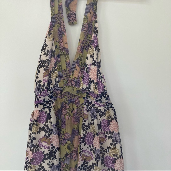 MODA INTERNATIONAL Y2K Silk Halter Maxi Dress XS - Picture 6 of 6